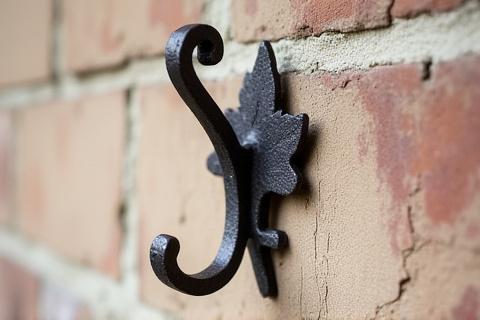 단조 기법으로 만든 나뭇잎 모양의 벽걸이 훅