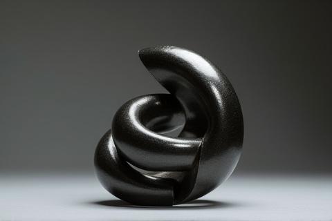 추상적인 형태의 미니 금속 조각품