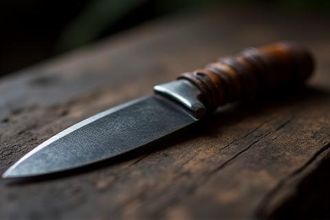 손잡이가 있는 작은 단조 칼